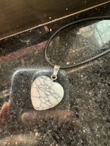 Cute mini white heart pendant necklace