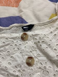 White Eyelet Peplum Top
