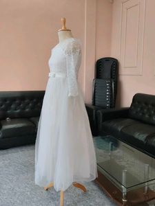 Elegant White Lace &amp; Tulle Dress