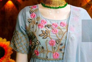 🆕 Designer Watery Blue Partywear 3 Piece Set 🌼😍