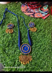 Blue & Gold Tone Necklace Set