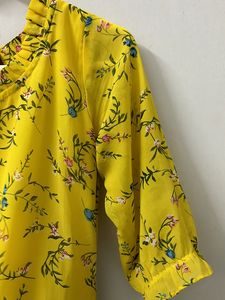 Yellow Floral Schiffon Dress