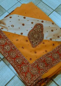 Yellow Gorgette Saree