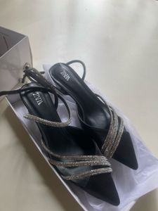 Zara Embellished Heeled Slingbacks