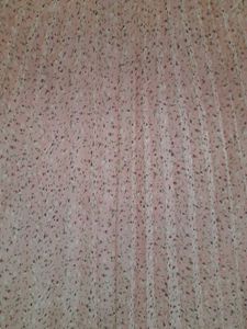 Pink Floral Pleated Skirt