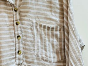 Beige And White Stripe Kurta
