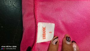 Hot Pink Mesh Sleeve Mini Dress