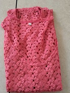 women new Pink Knit Tank Net Top