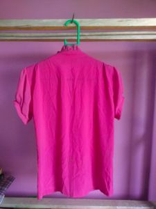 Trendy Woman Pink Ruffles Top