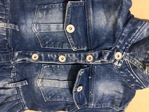 Denim Dress with Lace