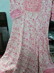 Red &amp; White Printed Kurta Pillzo S Set With Dupatt