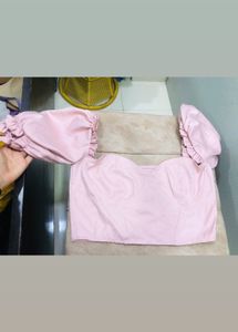 Cute Pink Off Shoulder Top