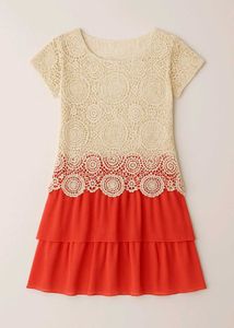 Korean - style lace chiffon Mini Dress