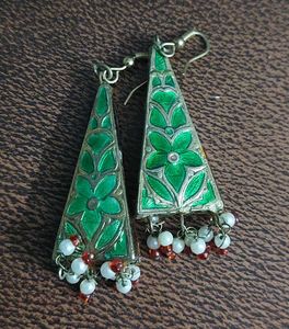 2 pairs Meenakari Statement Earrings