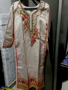 Elegant Embroidered silk suit set