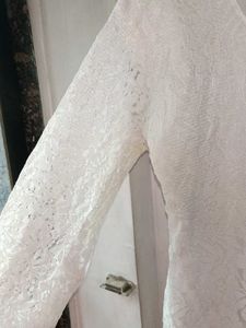 A White Festive netted Kurti