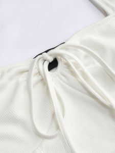 White Long Sleeve Corset style Top