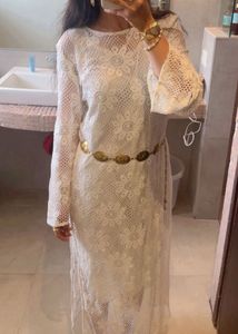 Elegant White Lace Maxi Dress