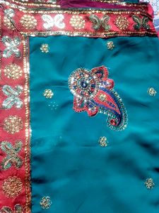 Chamki Double Colour Saree