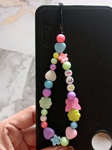 Pastel Beaded Phone Charm - Custom Name