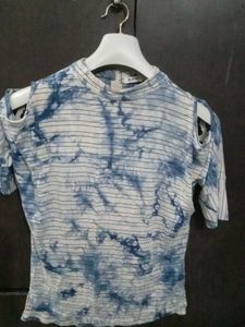 Tie-Dye Cold Shoulder Top