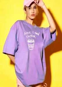 Women Oversized Purple T-shirt