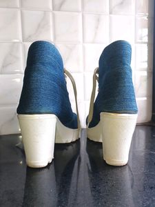 High Heels Denim Shoes - Size 38