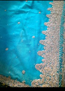 Embellished Fabric Net Saree With Silk Petikot