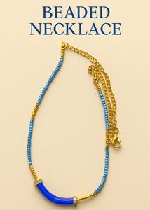 Blue Beaded Statement Necklace