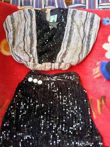 Sequin Top &amp; Skirt Set