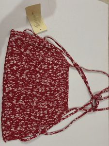 Red & White Bikini Top