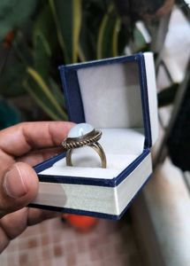 Vintage Mens Silver 925 Ring With Moonstone