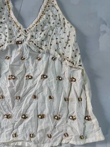 Embellished Halter Top