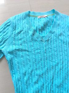 Sky Blue V Neck Sweater