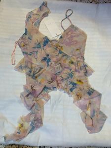 Zara Floral Ruffle Top