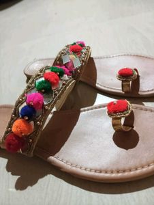 Colourful Kolapuri Style Chappal 👡