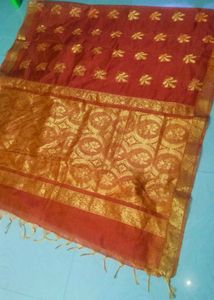 Orange Colour Shinning Organza Saree