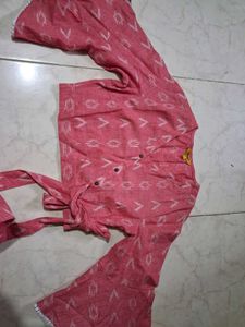 Pink Cotton Blend Blouse