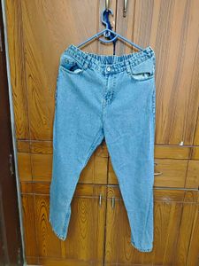 Blue Baggy Boyfriend Jeans
