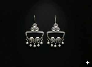 New Silver Tone Elephant Drop Earrings