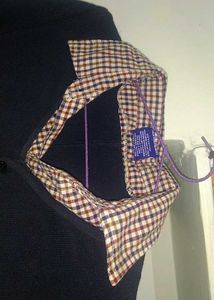 Navy Blue Cardigan And Black Trouser
