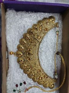 Elegant Gold  Indian Bridal Necklace with Tikka