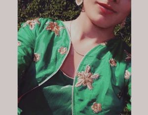 Green Ethnic Crop Top