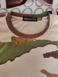 Camo Print T-Shirt With Shorts