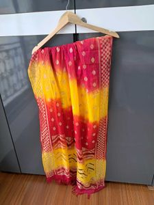 36) Red &amp; Yellow Bandhani Dupatta