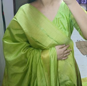 Silk Saree with Readymade Blouse.