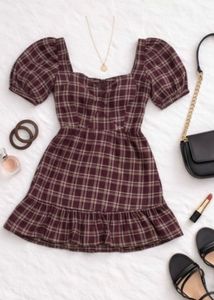 Trendy Plaid Mini Dress