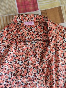 Oxolloxo Playsuit  Orange And Black Floral Print