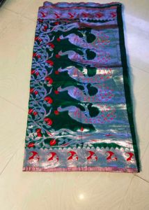 Full Shinning Peacock Design Saree