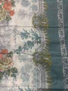 Teal Printed Dress Material